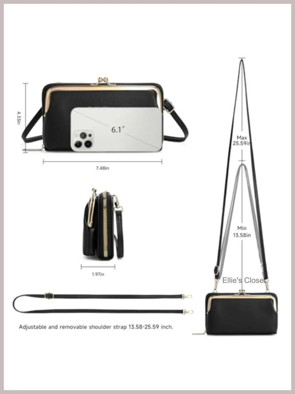 Small Crossbody Bag for Women with Card Slots, Vegan Leather Phone Purse
